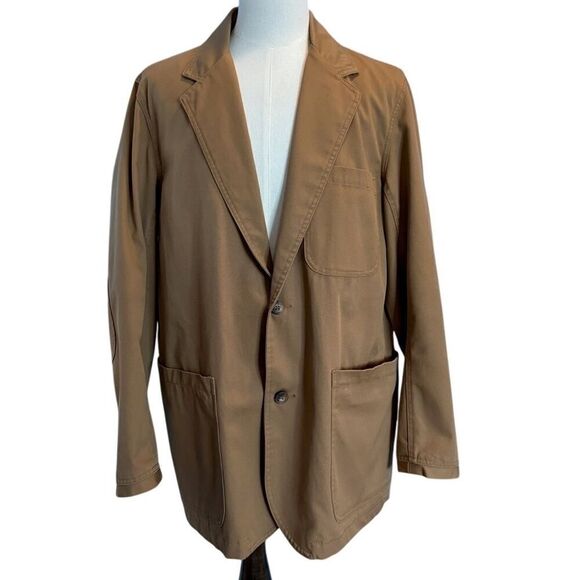 Sierra Trading Post 100% Cotton Heavy Canvas Safari Jacket Large Tall Pockets LT - Picture 1 of 12